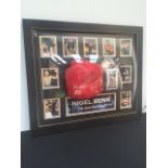 Nigel Benn Glove In Perspex Dome 24"x20" Black And Gold Frame