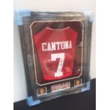 Eric Cantona Shirt With Lights 27"x33" Black frame