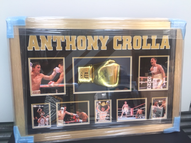 Anthony Crolla Glove With Lights 28" x 40" Gold Frame