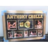 Anthony Crolla Glove With Lights 28" x 40" Gold Frame