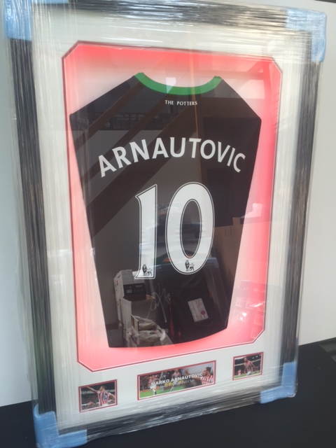 Marko Arnautovic Shirt With Lights 28" x 40" Black Frame
