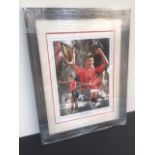 Bryan Robson Man United Photo 18"x23" Black Frame