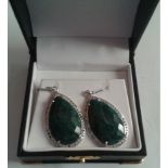 27ct Green Sapphire Earrings