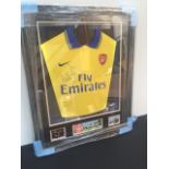 Ian Poulter Arsenal Shirt 27" x 33" Black And Gold Frame