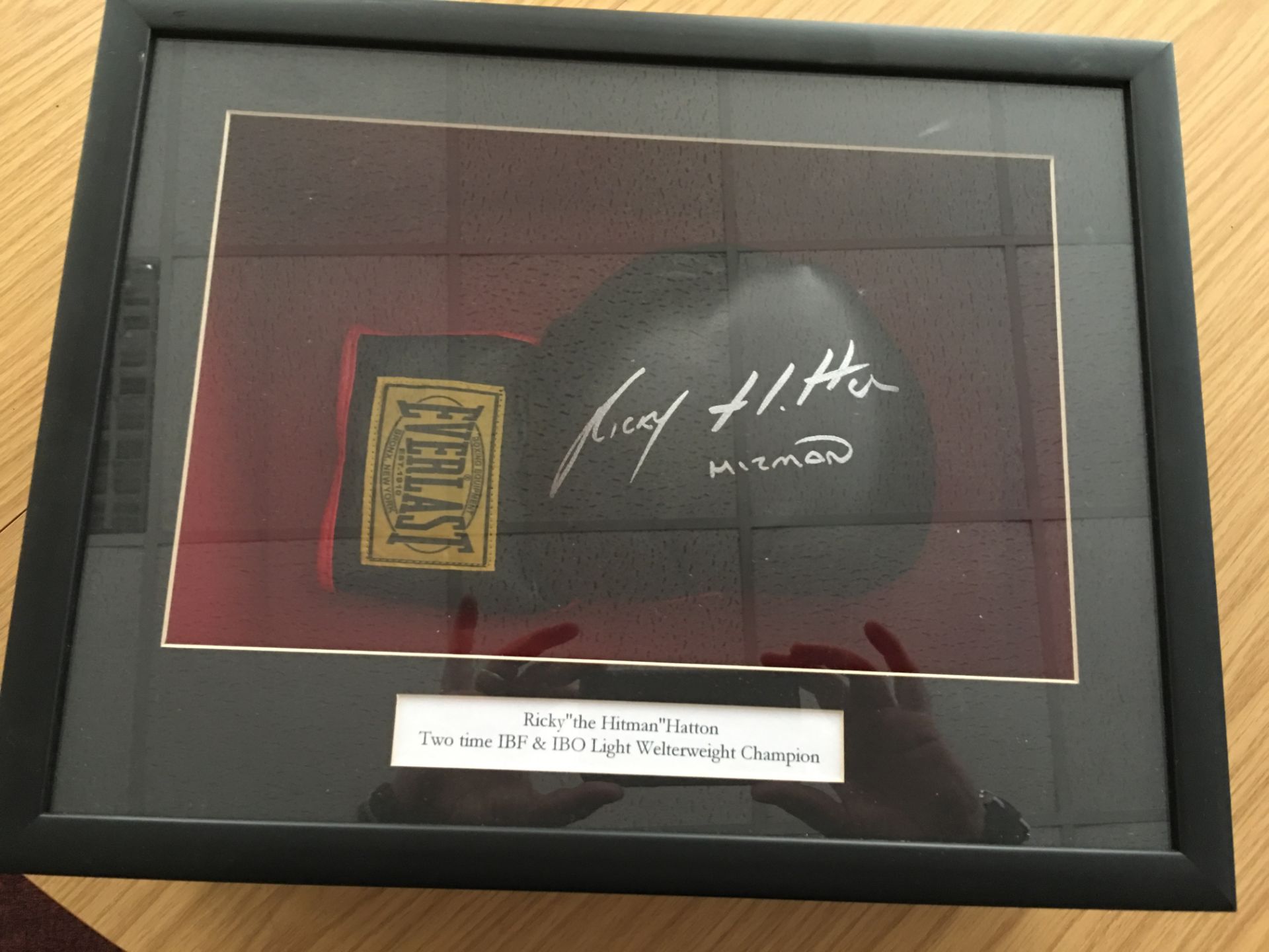 Signed Ricky Hatton boxing glove in presentation case