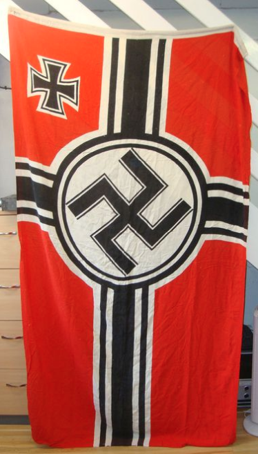 Original Large Nazi WW2 Kriegsmarine Marked Battle Flag Ink Stamped Manufacturer Witte K.G Munchen