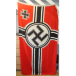 Original Large Nazi WW2 Kriegsmarine Marked Battle Flag Ink Stamped Manufacturer Witte K.G Munchen