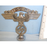 ORIGINAL, Nazi German NSKK Staff Car Nickel Plated Brass Bonnet / Hood Ornament / Mascot