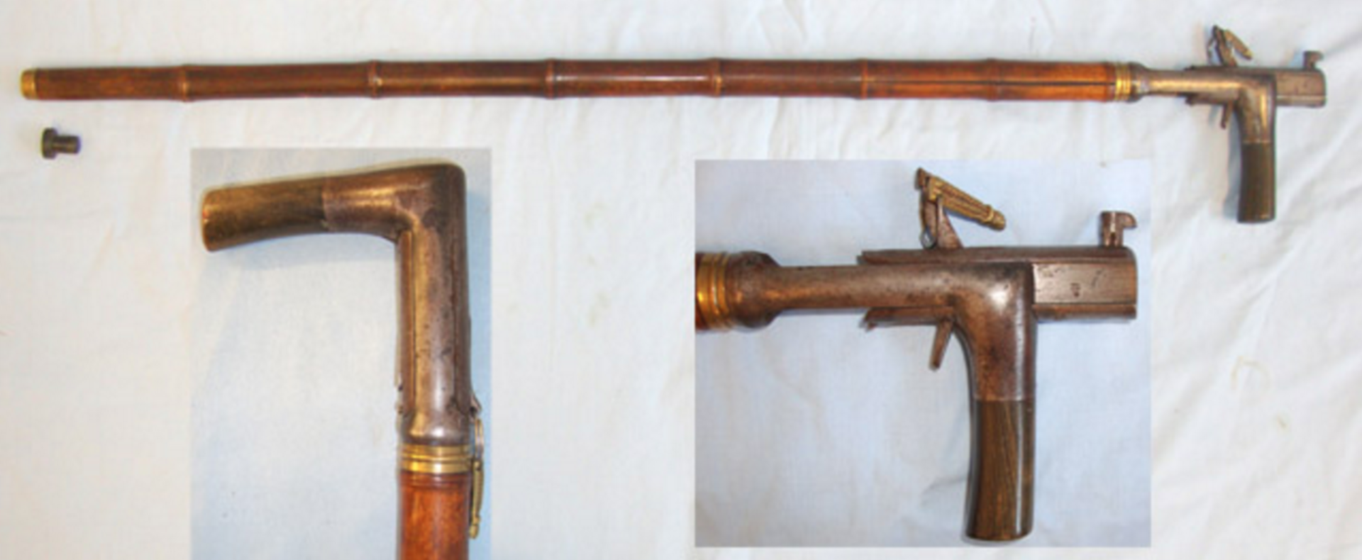 RARE, C1870 French Victorian Gentleman’s 16 Bore Breech Loading Pinfire Walking Stick Shotgun