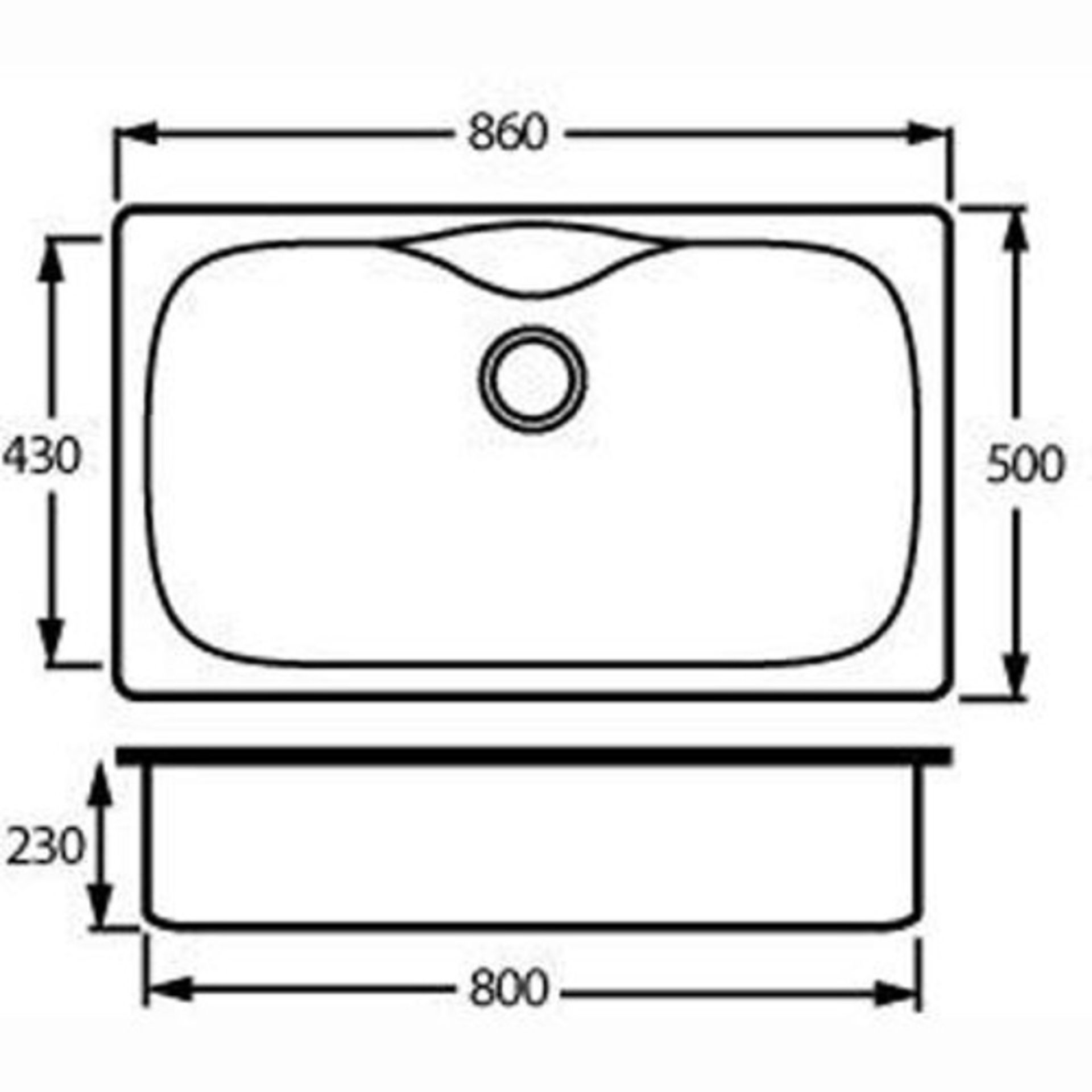 CDA KL51BL Large Single Bowl Composite Sink 860mm wide x 500mm high x 230mm deep Manufacturers 2yr - Image 3 of 3