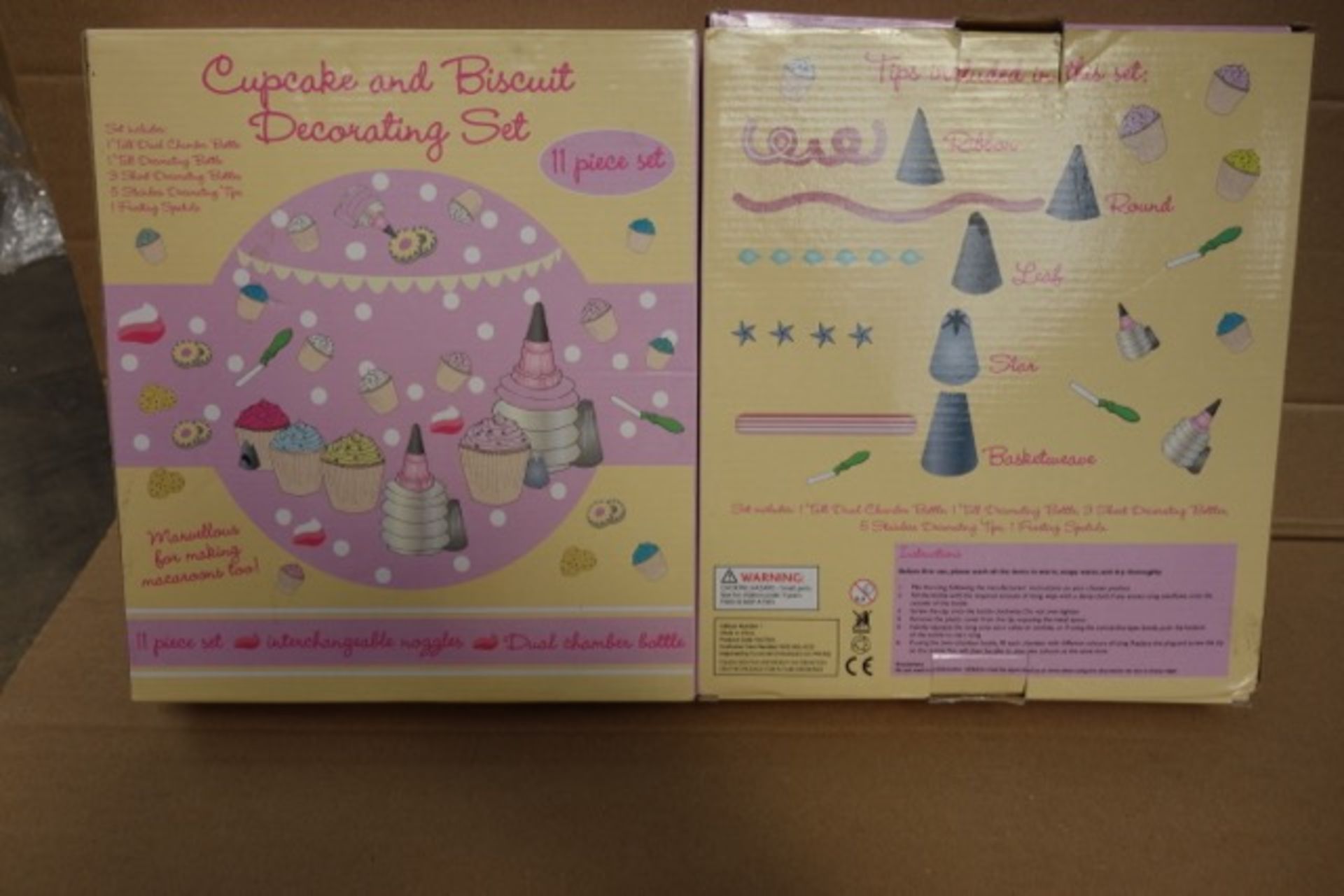 48 x Cupcake and Biscuit Decorating Set. 11 Piece Set. Each Set Includes: 1 tall dual chamber