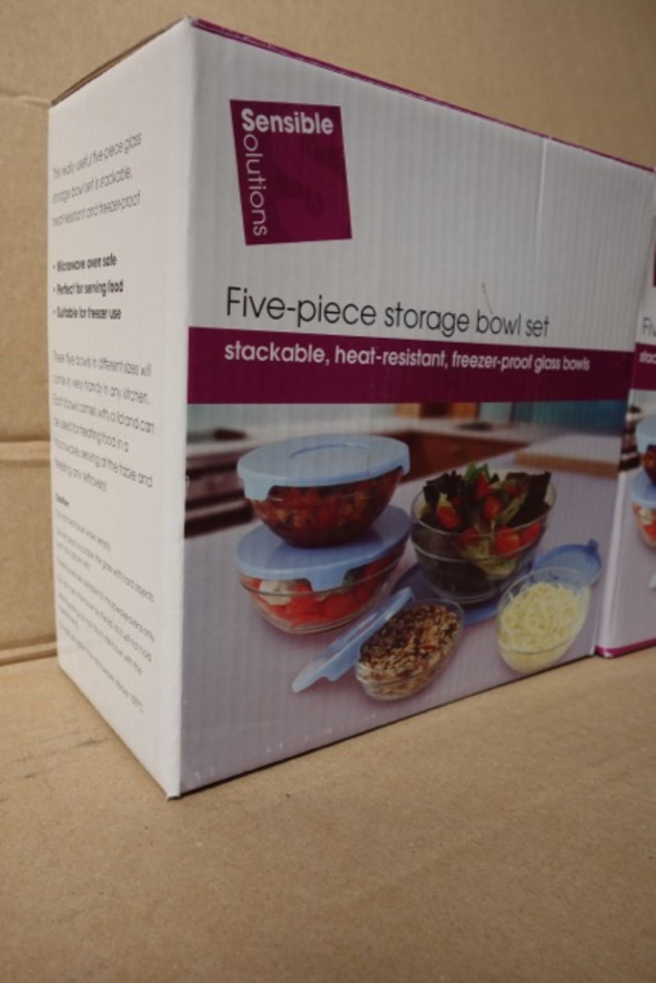 36 x Sensible Solutions Five-Piece Storage Bowl Set's. Stackable, heat resistant, freezer-proof - Image 3 of 4