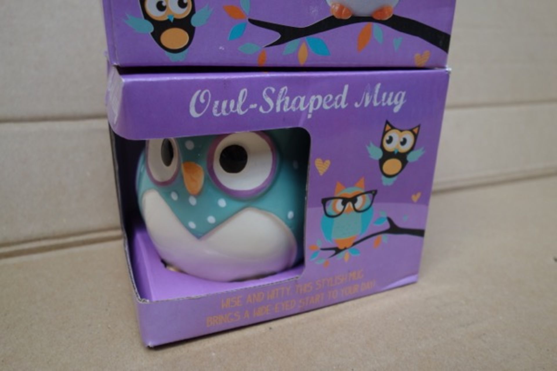 36 x Owl Shaped Mugs. 'Wise and Witty, this stylish mug brings a wide eyed start to your day! RRP £