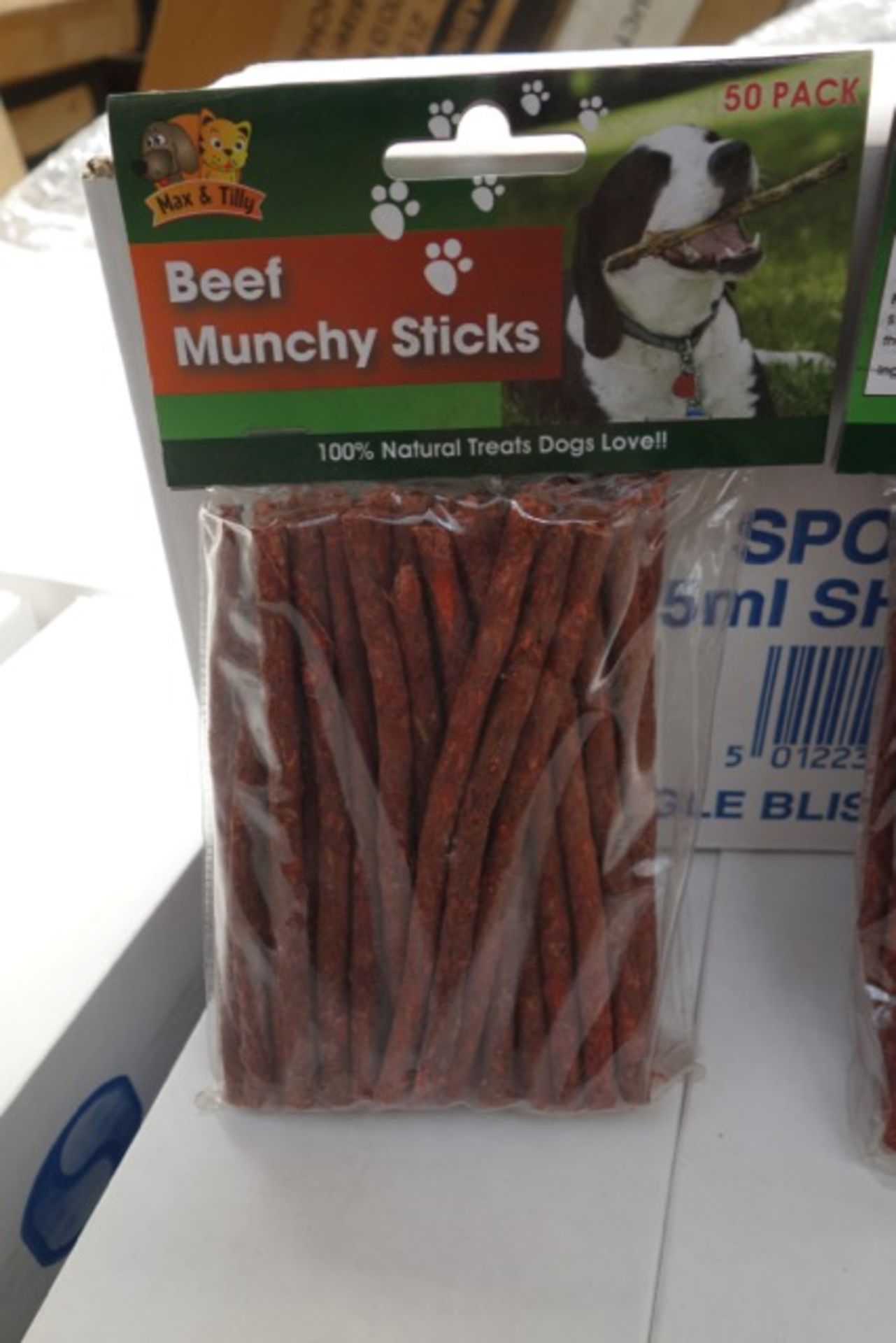 96 x Packs of 50 Max & Tilley Beef Munch Sticks. 100% natural treats, dogs love! RRP £2.99 per pack, - Image 2 of 2