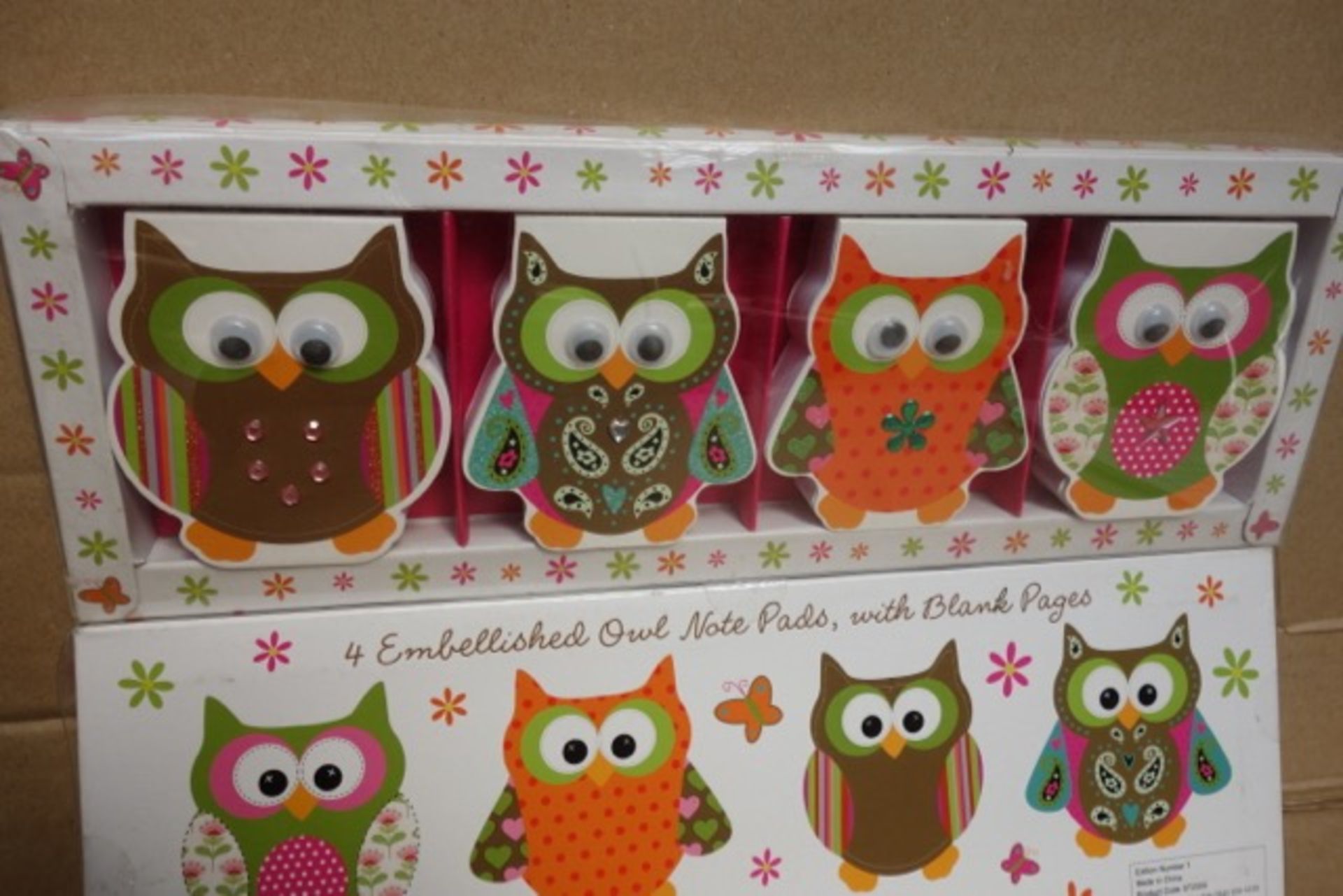 80 x Set's of 4 Embellished Owl Note Pads with Blank Pages. High quality, fun & trendy design. - Image 2 of 2