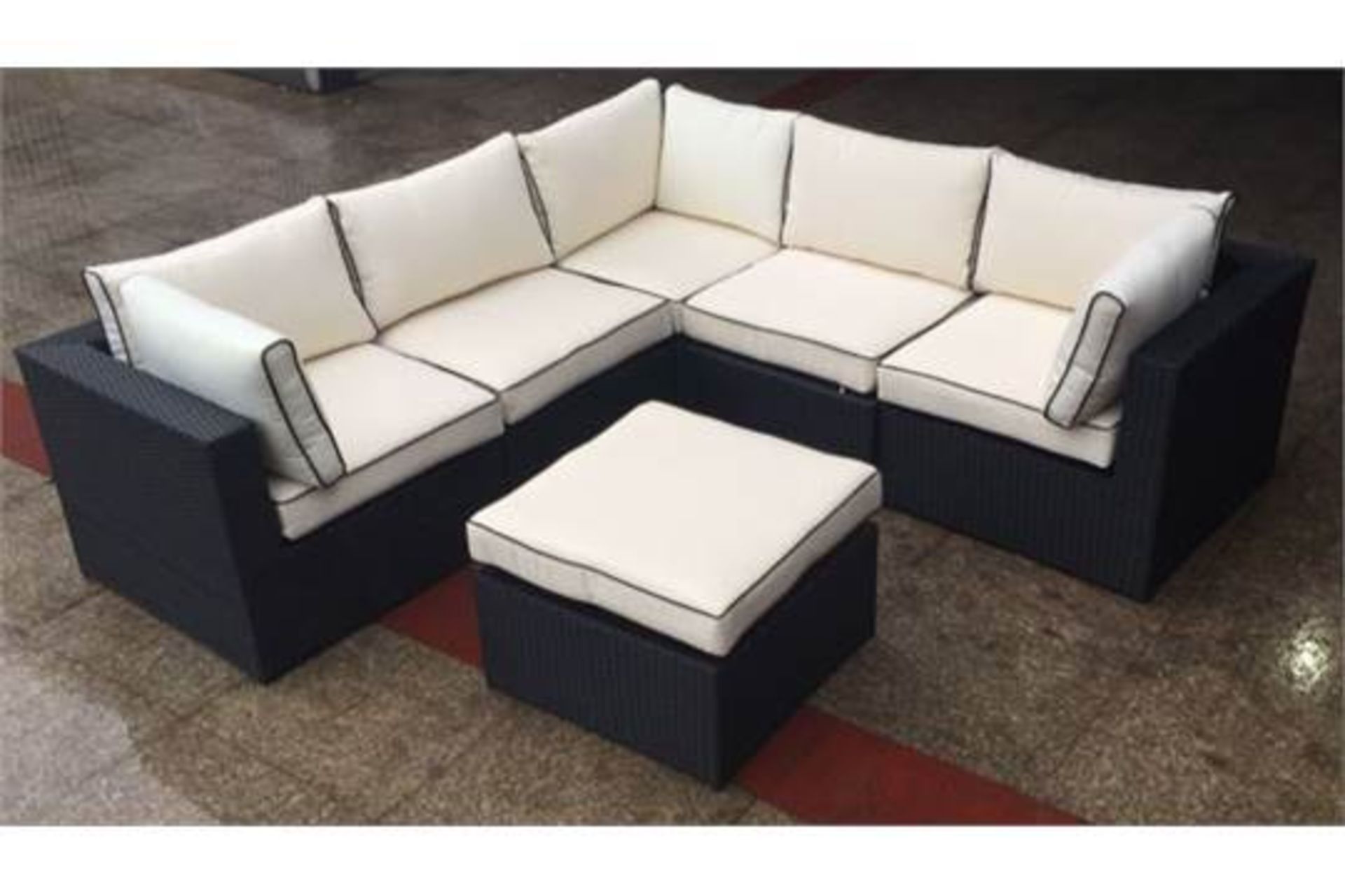 6 piece corner set The Ascot Outdoor Rattan Corner Sofa Set. Gorgeous 6 piece all weather rattan