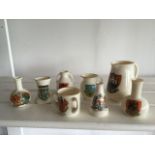 GROUP OF 8 GRAFTON, GOSS & ARCADIAN CRESTED CHINA ITEMS. FREE UK DELIVERY. NO VAT.
