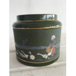 ANTIQUE LATE 19THc JAR BY TAYLOR TUNNICLIFF & CO, HAND PAINTED/ENAMELLED DUTCH SCENE, PRINTED &