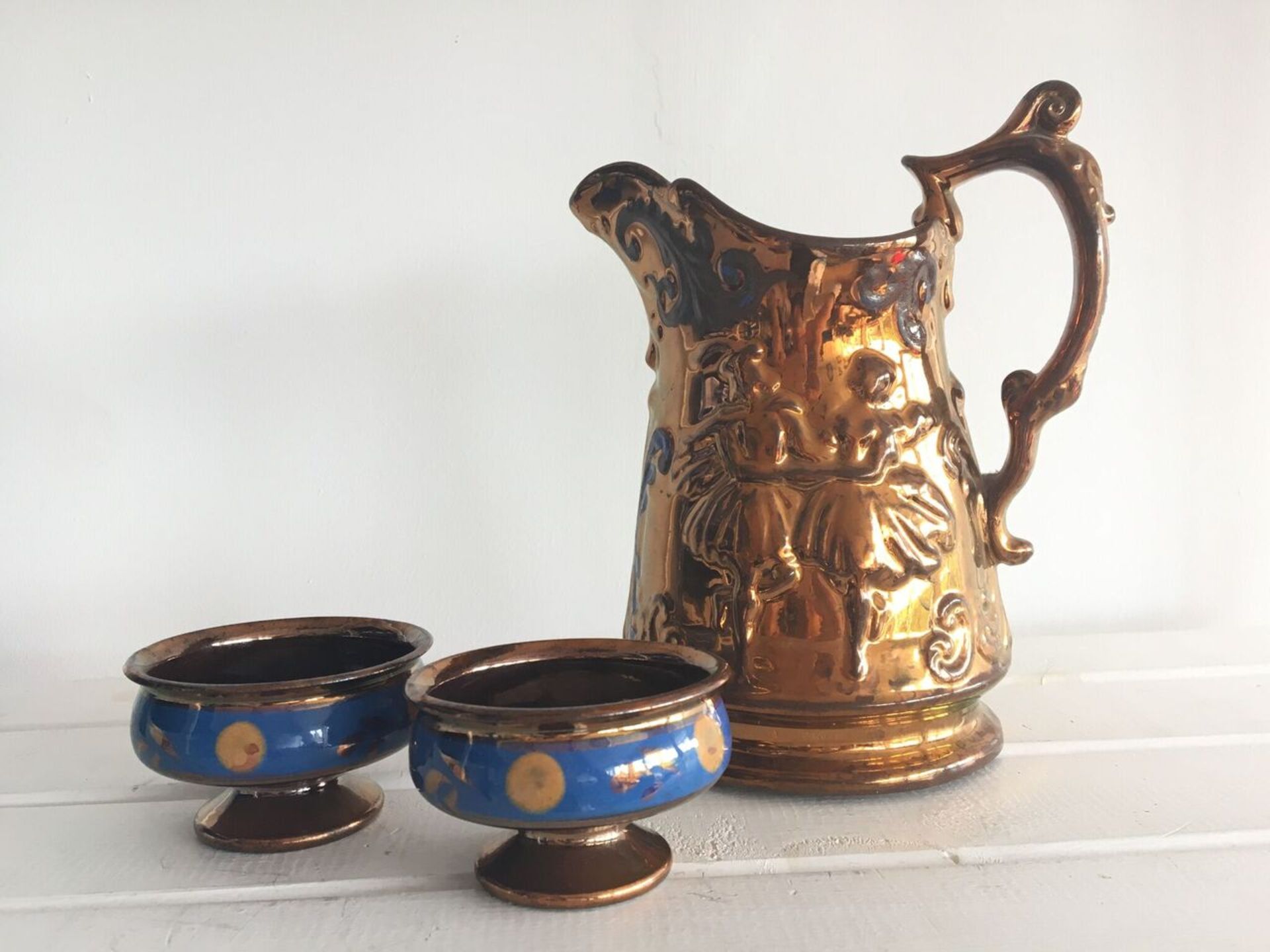 GROUP OF THREE LUSTREWARE ITEMS. ALL IN GOOD ORDER WITH NO OBVIOUS DAMAGE. FREE UK DELIVERY. NO