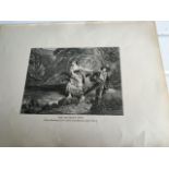 AN ENGRAVING c1900 OF A PAINTING BY SIR CHARLES LOCK EASTLAKE (1793 - 1865 ). "THE BRIGAND'S