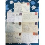 GROUP OF SEVEN HANDWRITTEN AND POSTAGE STAMPED POSTCARDS, 1950s & 1960s. FREE UK DELIVERY. NO VAT.