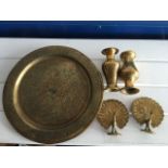 GROUP OF FIVE INDIAN BRASS ITEMS. FREE UK DELIVERY. NO VAT.