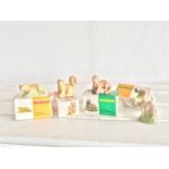 FOUR WADE WHIMSIES, EACH IN ORIGINAL BOX. TO INCLUDE CAMEL, PINE MARTEN, OTTER, LEOPARD