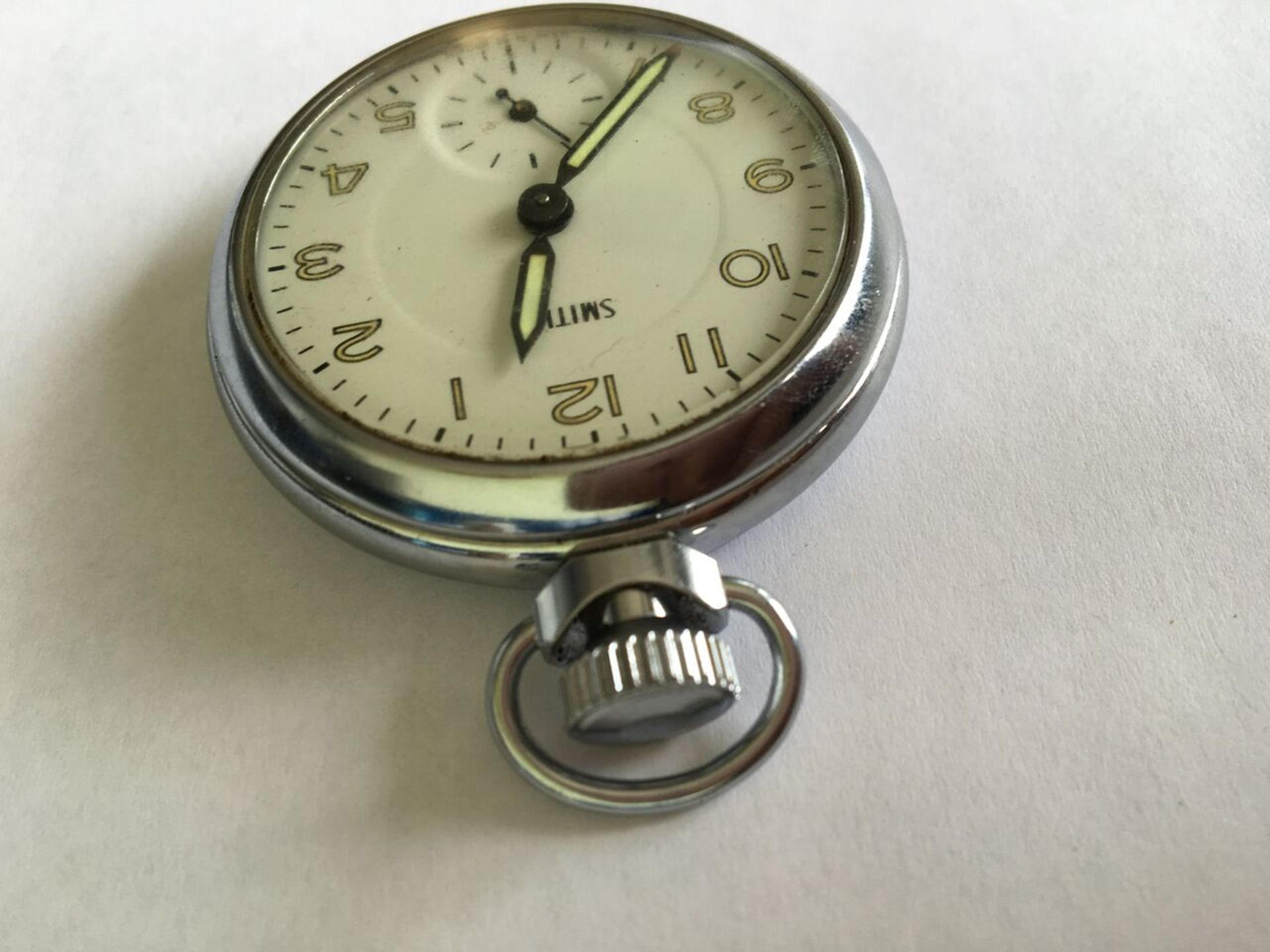 POCKET WATCH BY SMITHS IN CHROME CASE AND IN WORKING ORDER. FREE UK DELIVERY. NO VAT. - Image 3 of 3