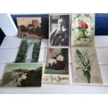 GROUP OF SEVEN HANDWRITTEN AND POSTAGE STAMPED POSTCARDS, 1900s & 1910s. FREE UK DELIVERY. NO VAT.