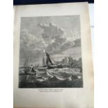 AN ENGRAVING c1900 OF A PAINTING BY CLARKSON STANFIELD (1793 - 1867 ). "TILBURY FORT - WIND
