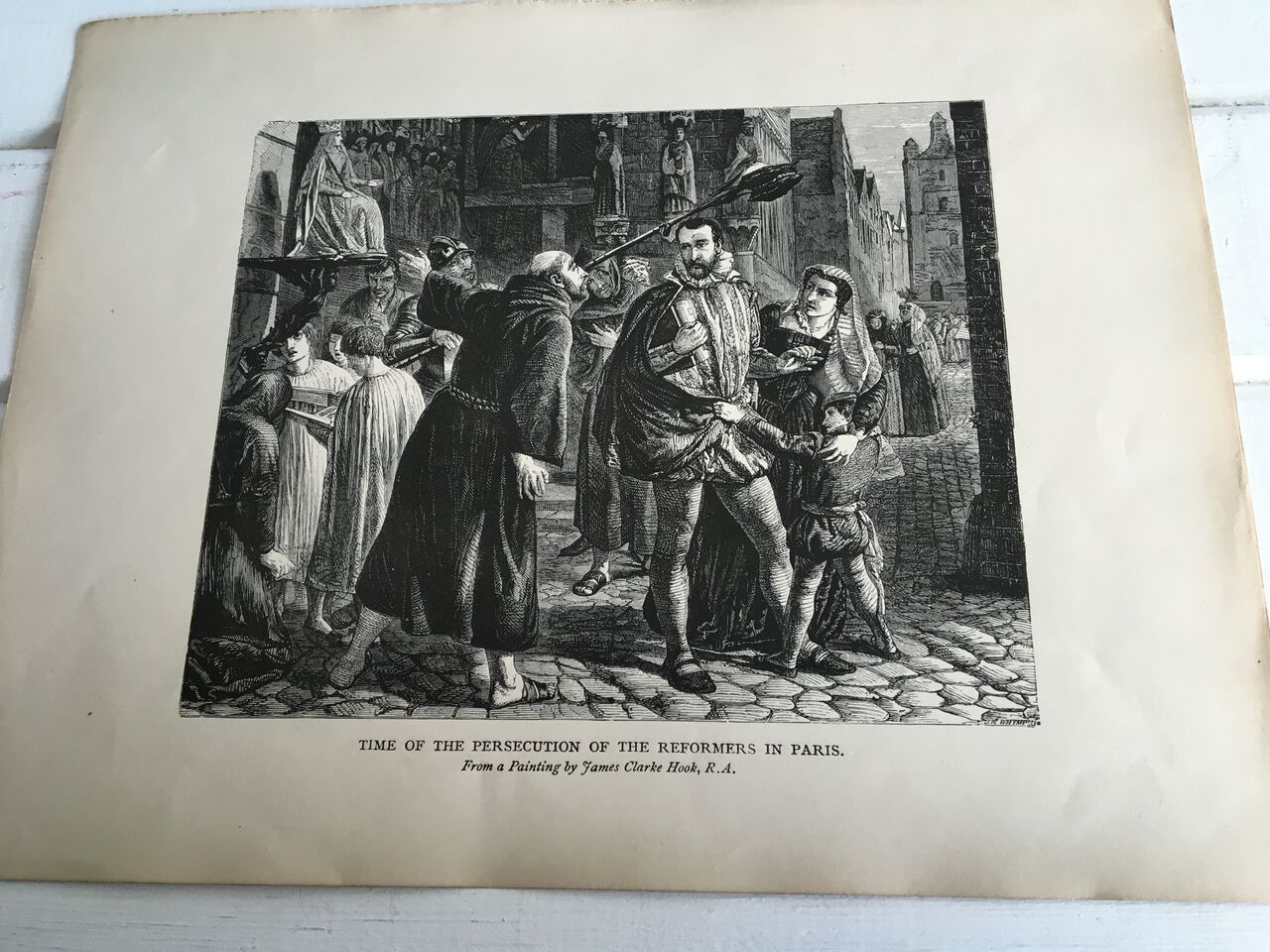 AN ENGRAVING c1900 OF A PAINTING BY JAMES CLARKE HOOK (1819 - 1907 ). "TIME OF THE PERSECUTION OF