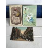 SELECTION OF THREE BEAUTIFULLY HANDWRITTEN ANTIQUE POSTCARDS c1907 - 1920. A FASCINATING INSIGHT.