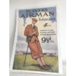 ADVERTISING POSTER "PLAYER'S AIRMAN TOBACCOS" 13 X 9.5 INCHES. AUTHORISED REPRODUCTION BY VICTORIA