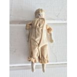 ANTIQUE 19TH CENTURY MINIATURE BISQUE PORCELAIN DOLL. BISQUE PORCELAIN SHOULDER HEAD, LOWER LEGS AND