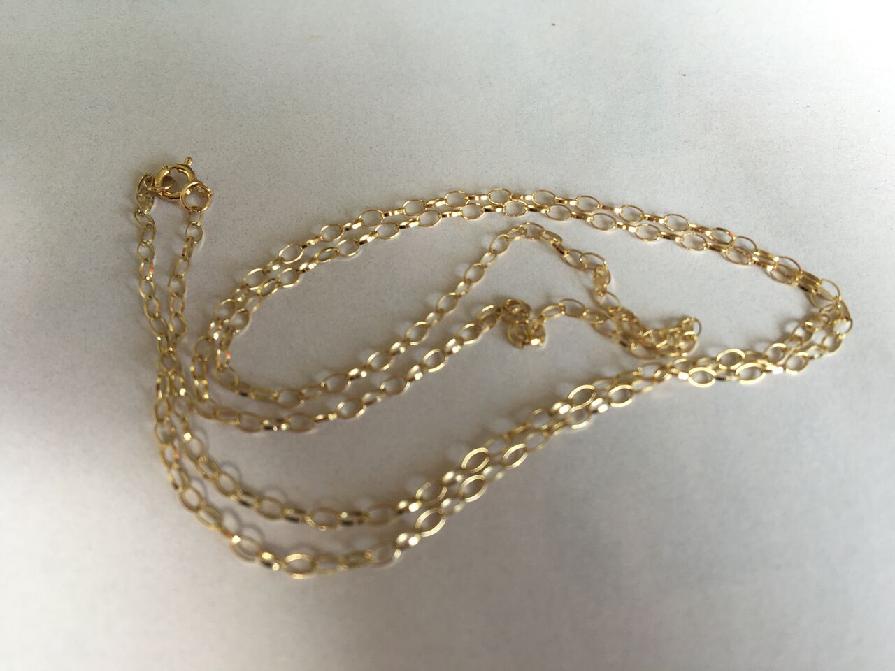 HALLMARKED 9CT GOLD BELCHER CHAIN NECKLACE. 18" FREE UK DELIVERY. NO VAT.