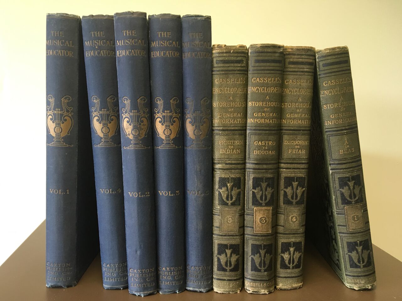 GROUP OF ANTIQUE ENCYLOPEDIA AND REFERENCE BOOKS - CASSELL'S AND THE MUSICAL EDUCATOR (9). FREE UK