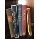 A GOOD COLLECTION OF FIVE FOLIO SOCIETY BOOKS, VARIOUS CLASSIC FOLIO SOCIETY LEATHER BOUND QUALITY