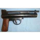 RARE, 1920's Webley Mark 1, .177 Calibre Air Pistol With Slim Wood Grips