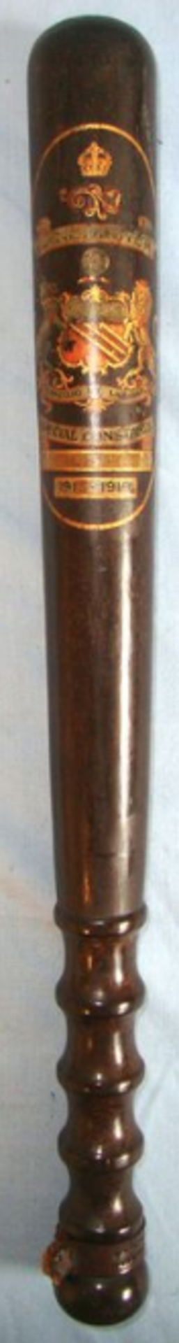 WW1 Era 1915-1919 Dated, City Of Manchester Police Special Constable's Truncheon to SC H. Pugh - Bild 2 aus 3