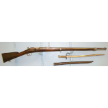 1867 Liege Made, French Model 1866, 11mm Calibre, Rifle, 1869 Yataghan Sword Bayonet & Scabbard