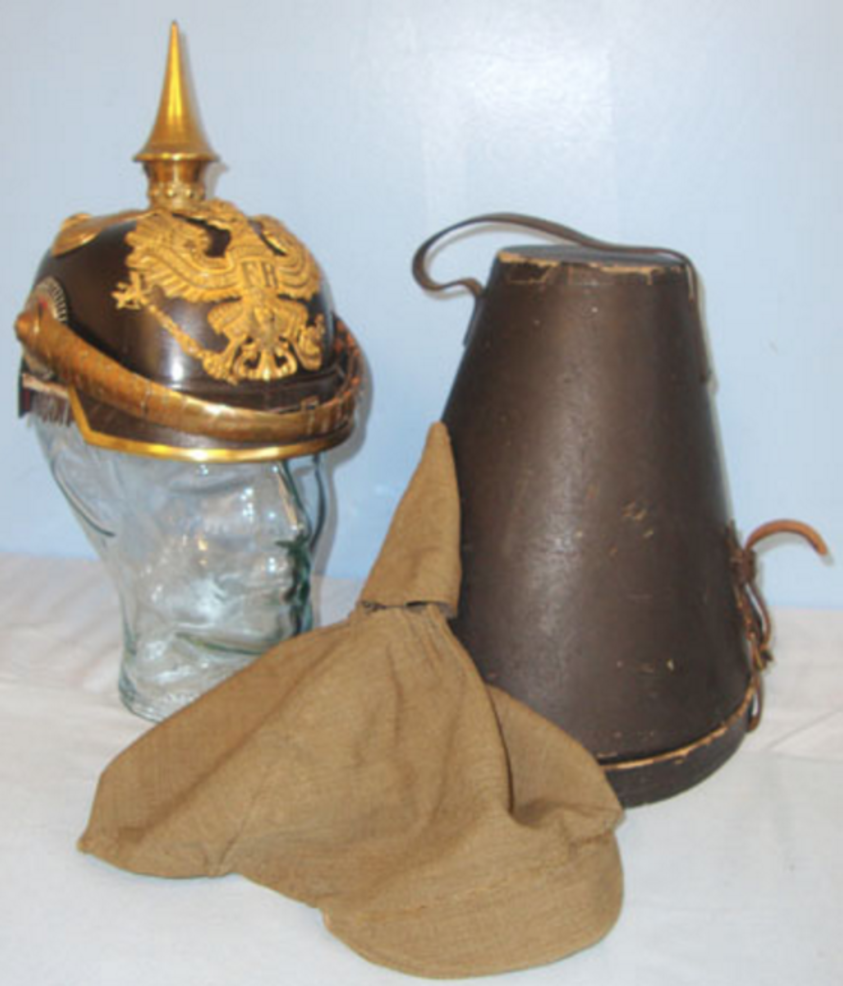 SUPERB, Original, WW1 Era, Prussian Officer's Pickelhaube Helmet With Imperial State Cockades