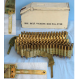 WW2 1942 dated 303 Vickers Machine Gun Ammunition Box No10, A Vickers 250 Round Machine Gun Belt