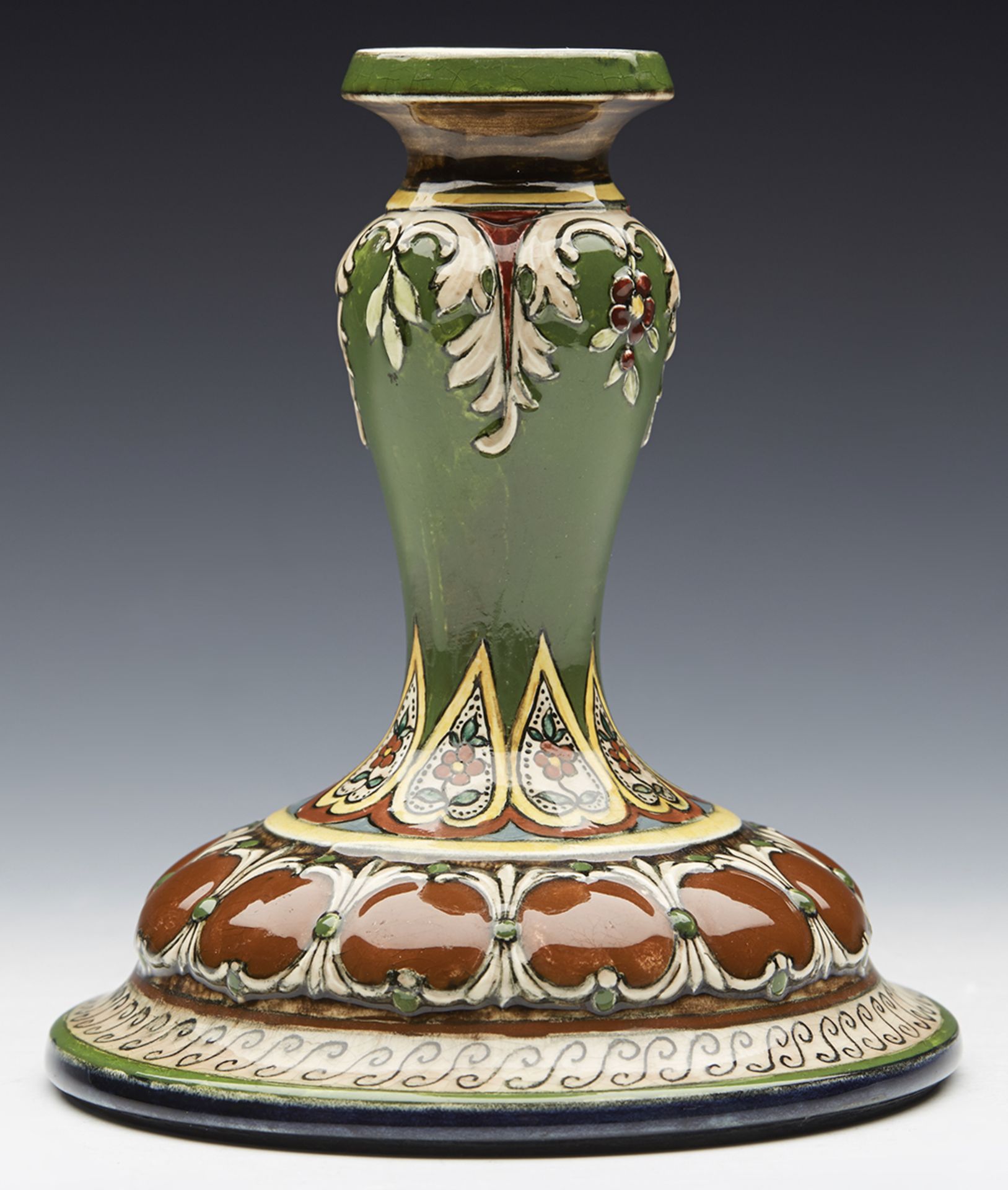 Art Noveau Royal Bonn Old Dutch Candlestick C.1900