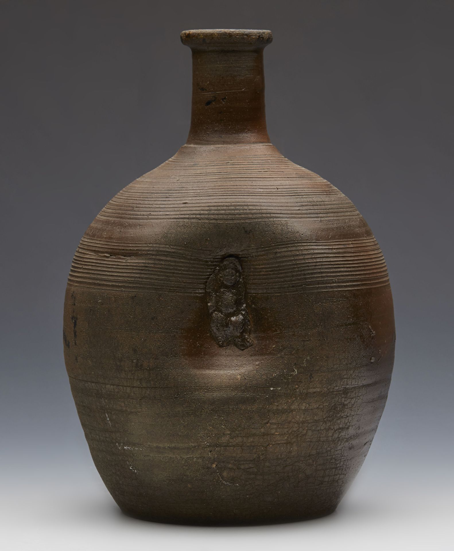 Antique Japanese Edo Bizen Ware Dimple Vase With Figures C.1800 - Image 2 of 8