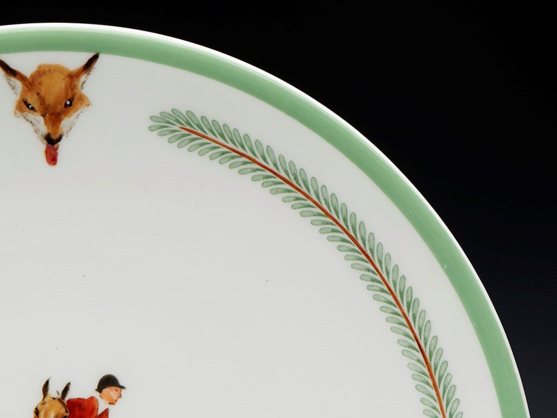 ART DECO ROYAL WORCESTER FOX HUNTING PLATE SIGNED J HENDRY 1933 - Image 5 of 10