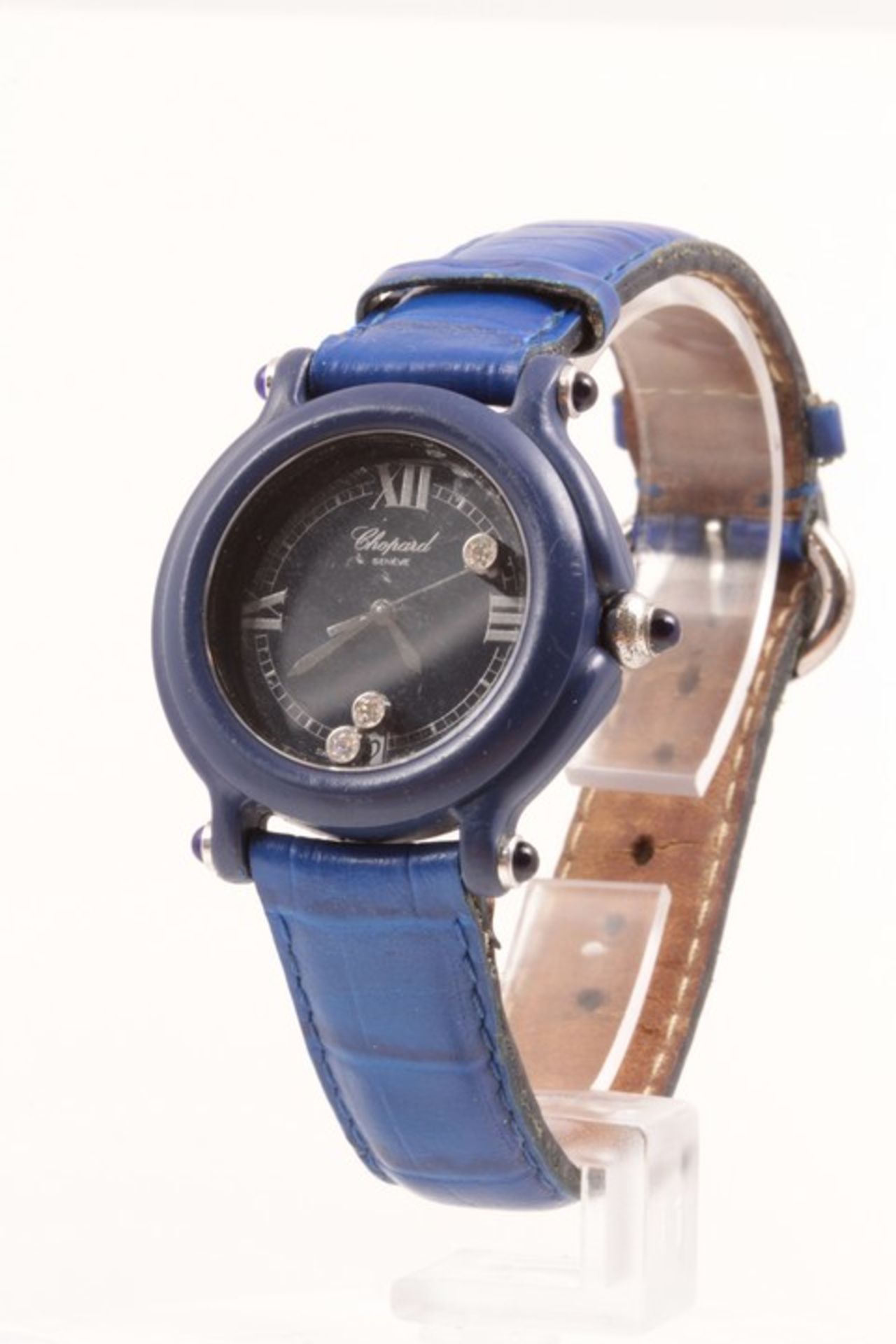 Chopard Be Happy Ladies Plastic Watch & Blue Leather Strap