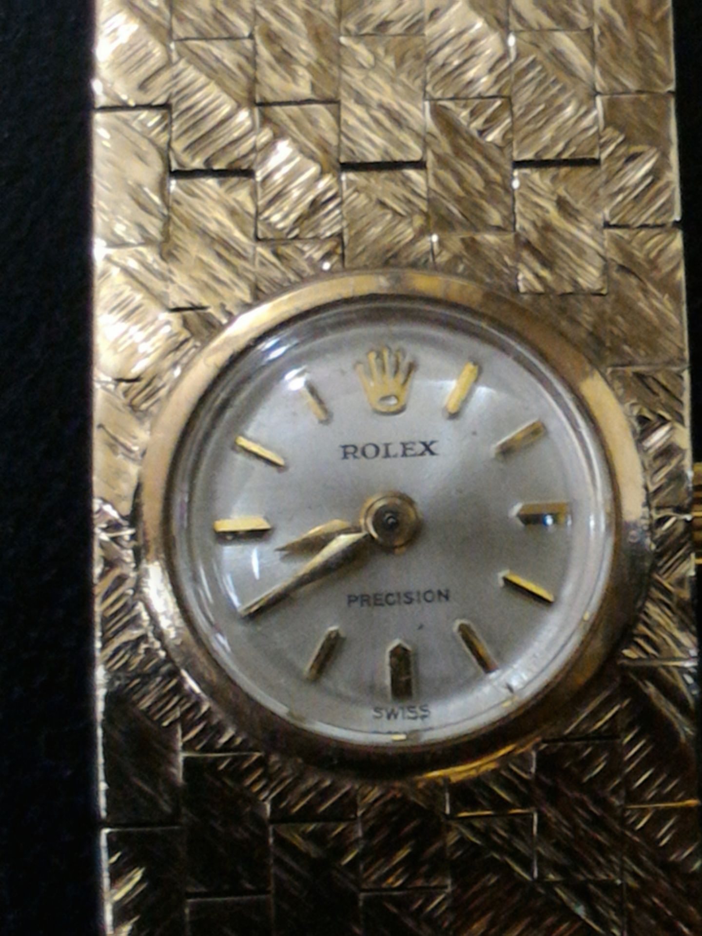 Very rare Vintage 9 ct gold Rolex precision ladies watch with 9 ct gold strap