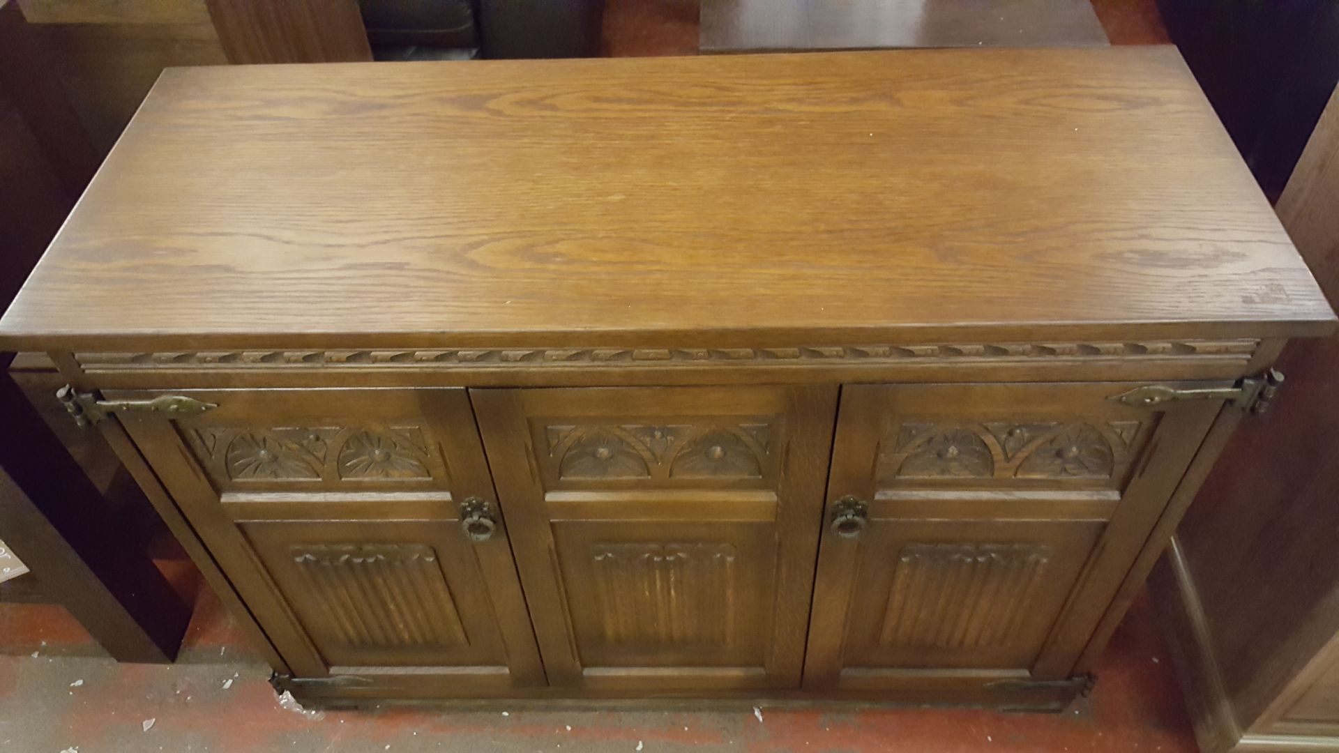 Solid Oak Drinks Display Cabinet - Image 3 of 4