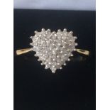 9ct Gold Heart Cluster Ring9ct Gold Heart Cluster Ring