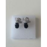 PRETTY 1.24 CARAT TW (16 PCS) GENUINE SAPPHIRE & GENUINE DIAMOND 925 STERLING SILVER